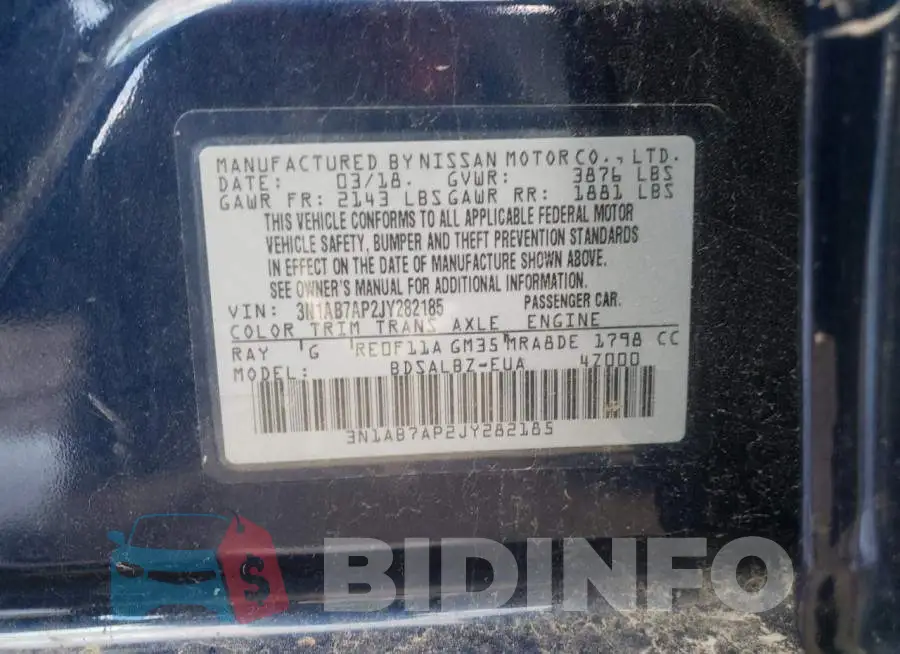 3N1AB7AP2JY282185 Photo# 13