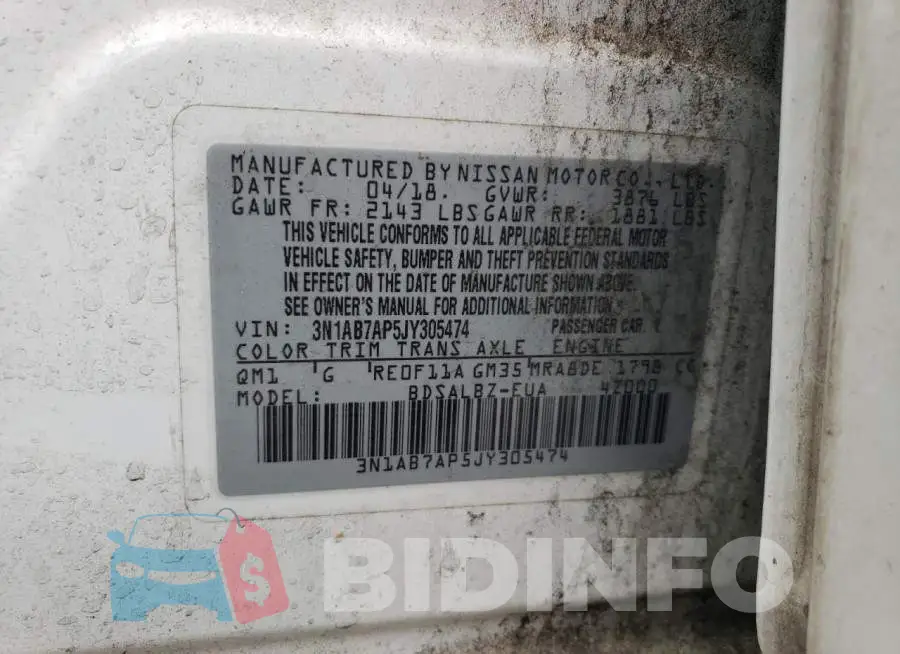 3N1AB7AP5JY305474 Photo# 12