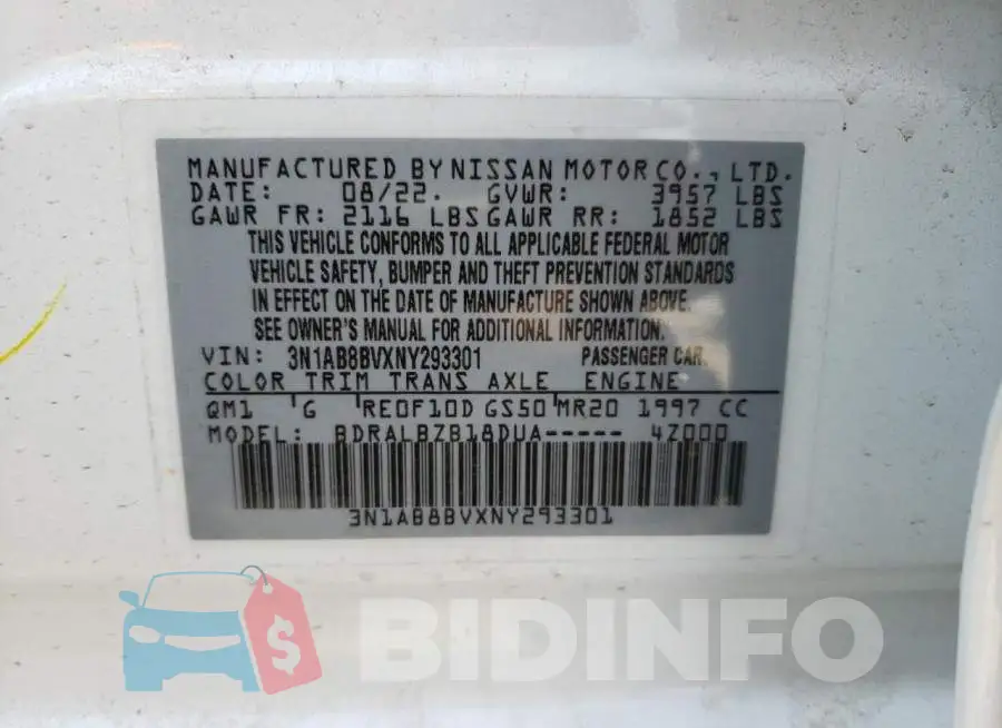 3N1AB8BVXNY293301 Photo# 12