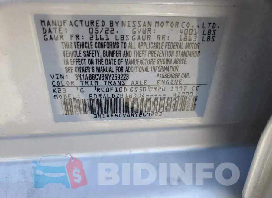 3N1AB8CV8NY269223 Photo# 12
