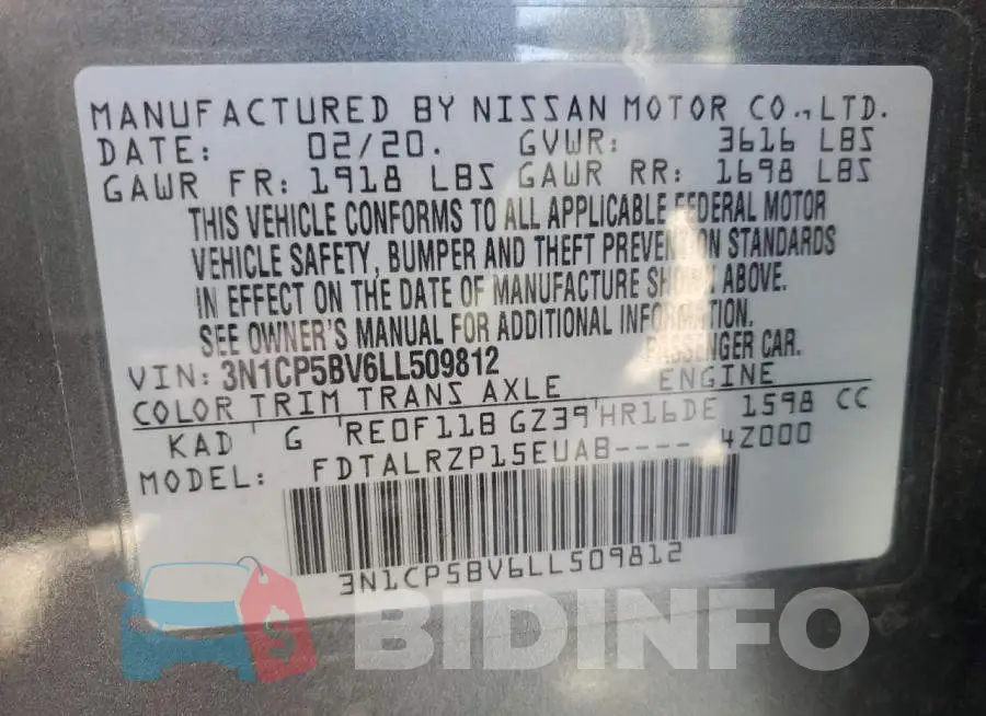 3N1CP5BV6LL509812 Photo# 14