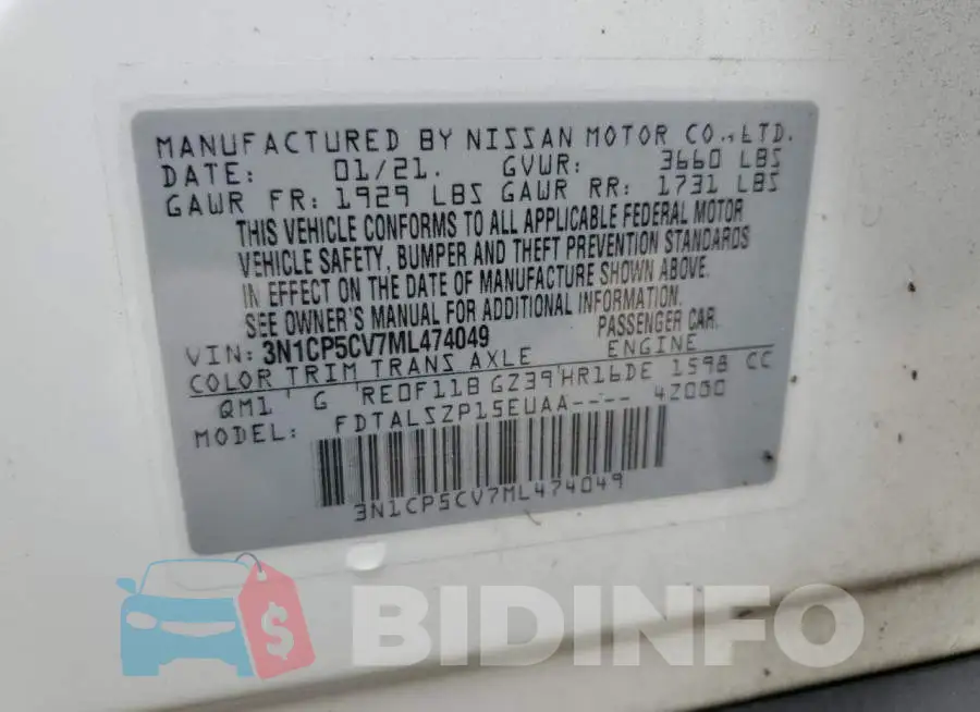 3N1CP5CV7ML474049 Photo# 13