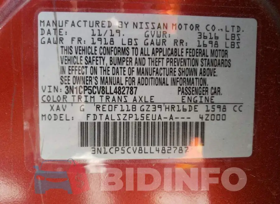 3N1CP5CV8LL482787 Photo# 14