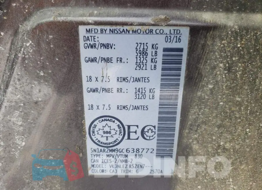 5N1AR2MM9GC638772 Photo# 14