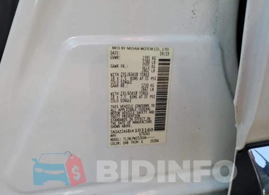5N1AZ2AS8LN103160 Photo# 12