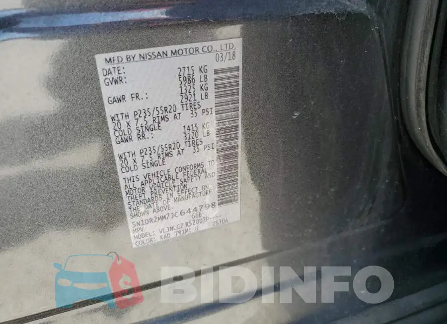 5N1DR2MM7JC644798 Photo# 13