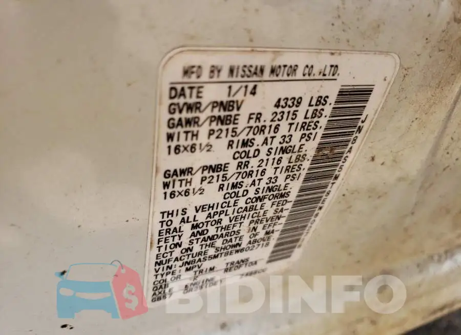 JN8AS5MT8EW602718 Photo# 14