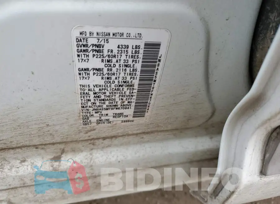 JN8AS5MT8FW670941 Photo# 13