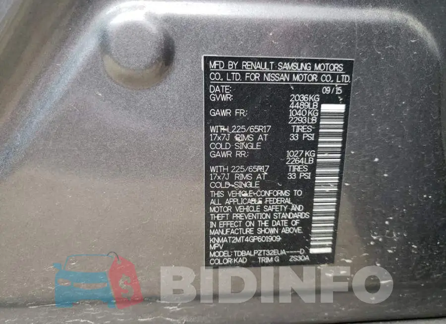 KNMAT2MT4GP601909 Photo# 12