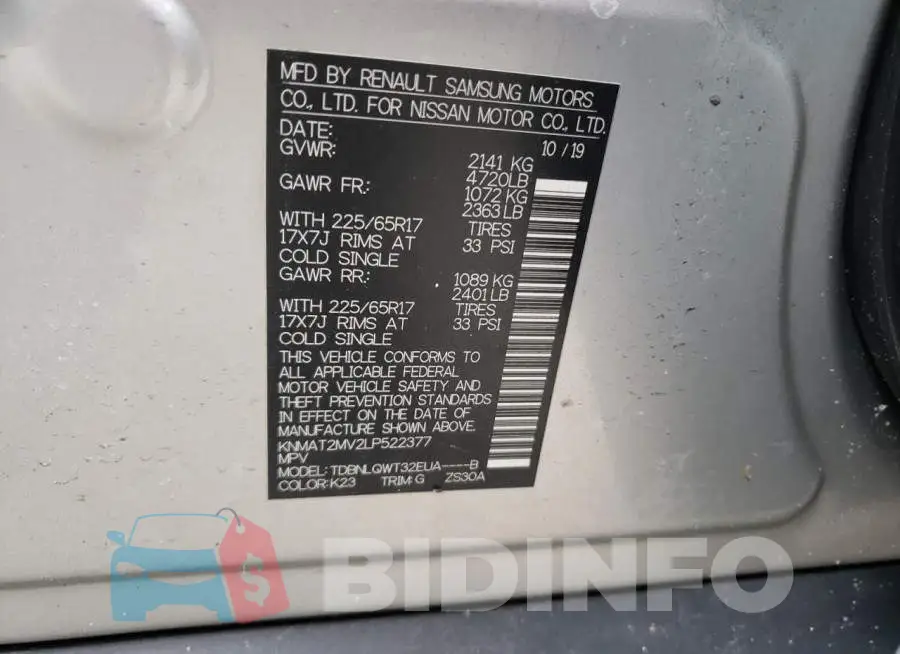 KNMAT2MV2LP522377 Photo# 13