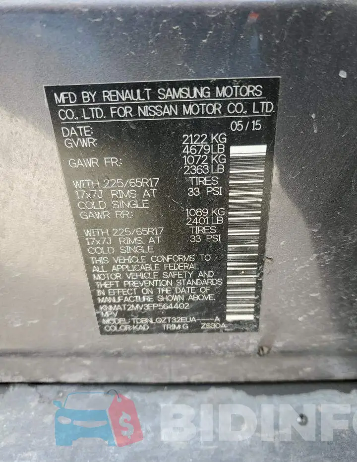 KNMAT2MV3FP564402 Photo# 13