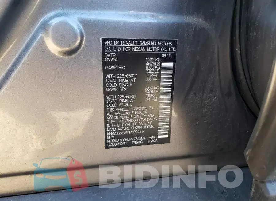 KNMAT2MV4FP592225 Photo# 10