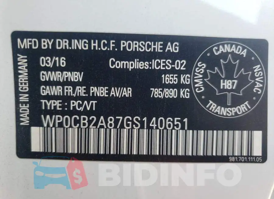 WP0CB2A87GS140651 Photo# 10