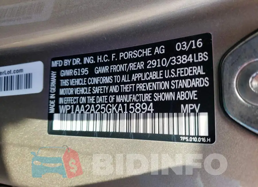 WP1AA2A25GKA15894 Photo# 12