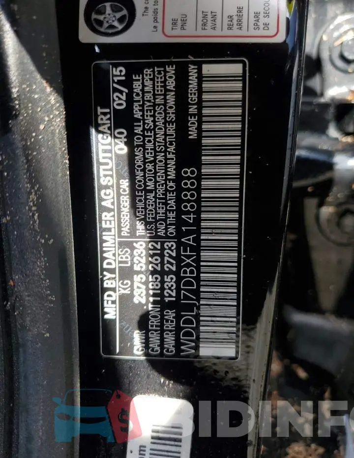 WDDLJ7DBXFA148888 Photo# 13