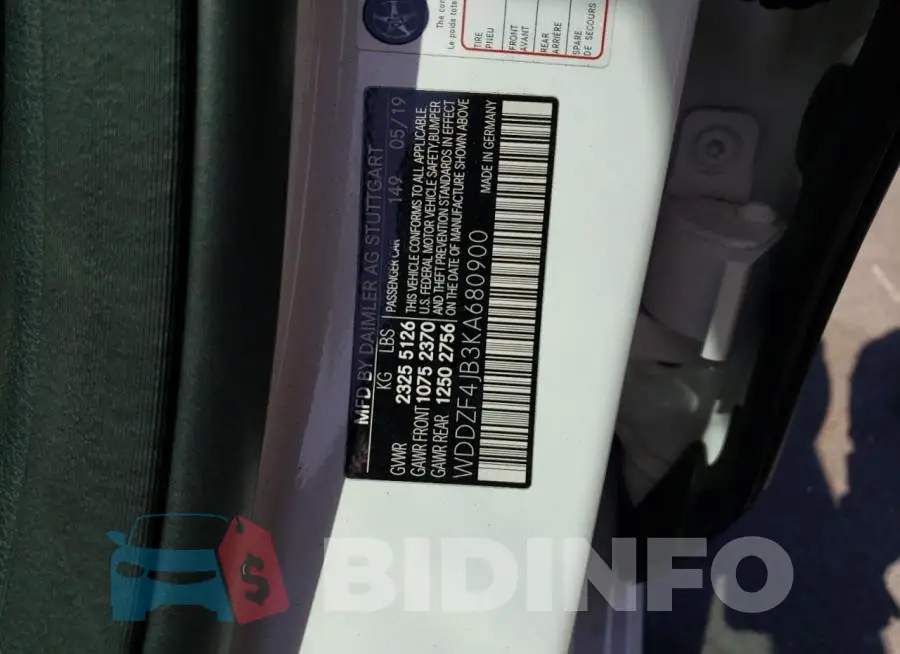 WDDZF4JB3KA680900 Photo# 12