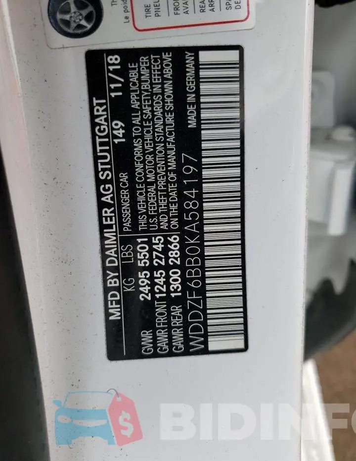 WDDZF6BB0KA584197 Photo# 12