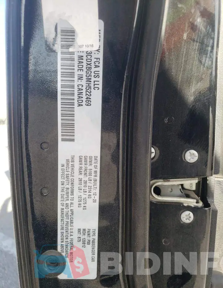 2C3CDXBG5MH522469 Photo# 12