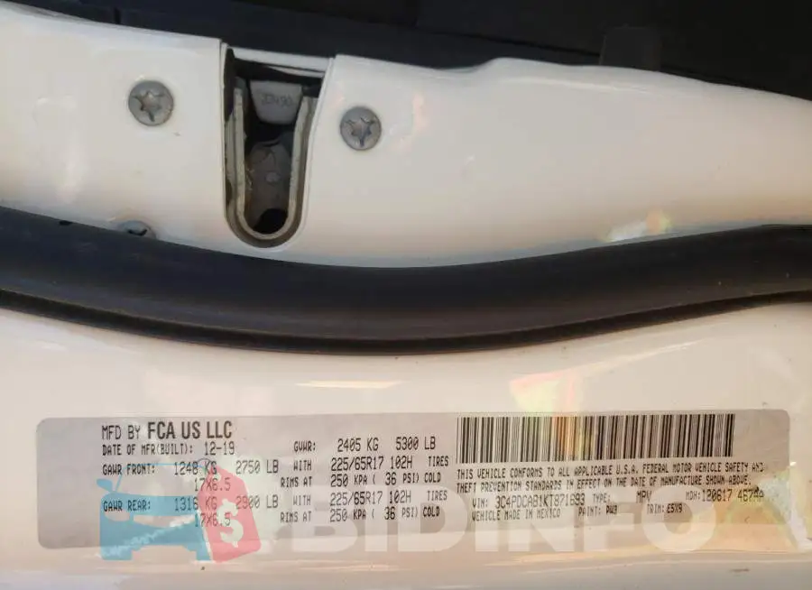 3C4PDCAB1KT871693 Photo# 13