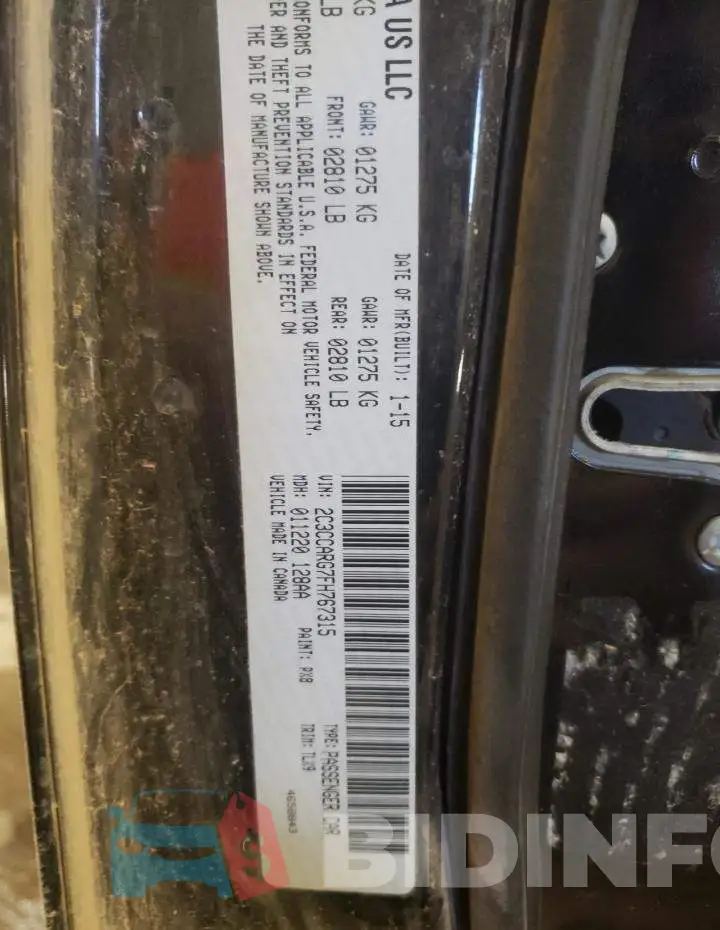 2C3CCARG7FH767315 Photo# 10