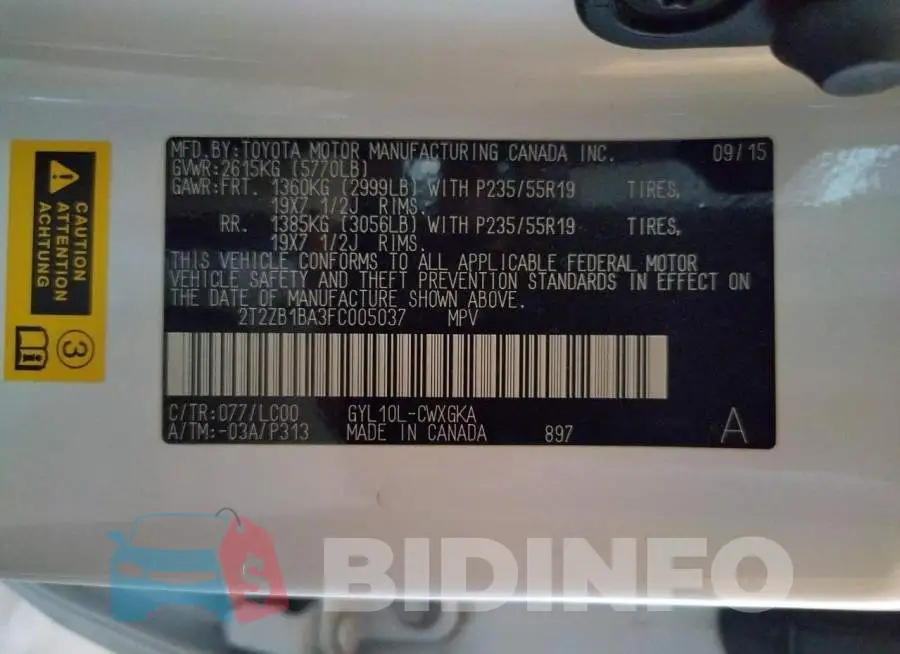 2T2ZB1BA3FC005037 Photo# 12