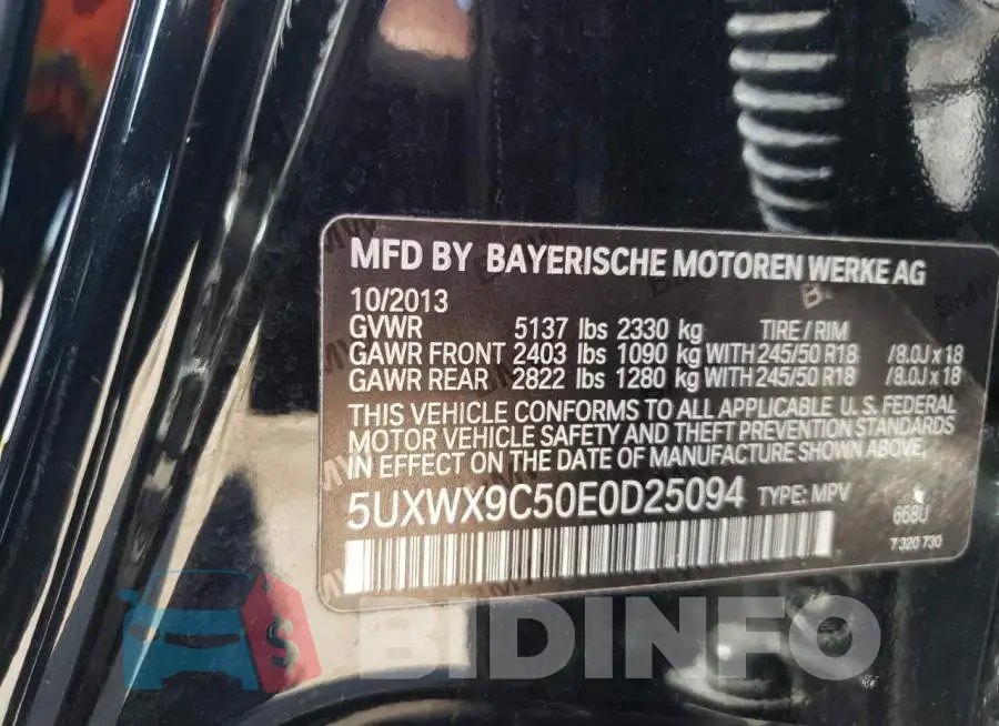 5UXWX9C50E0D25094 Photo# 13