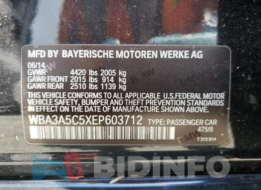 WBA3A5C5XEP603712 Photo# 13