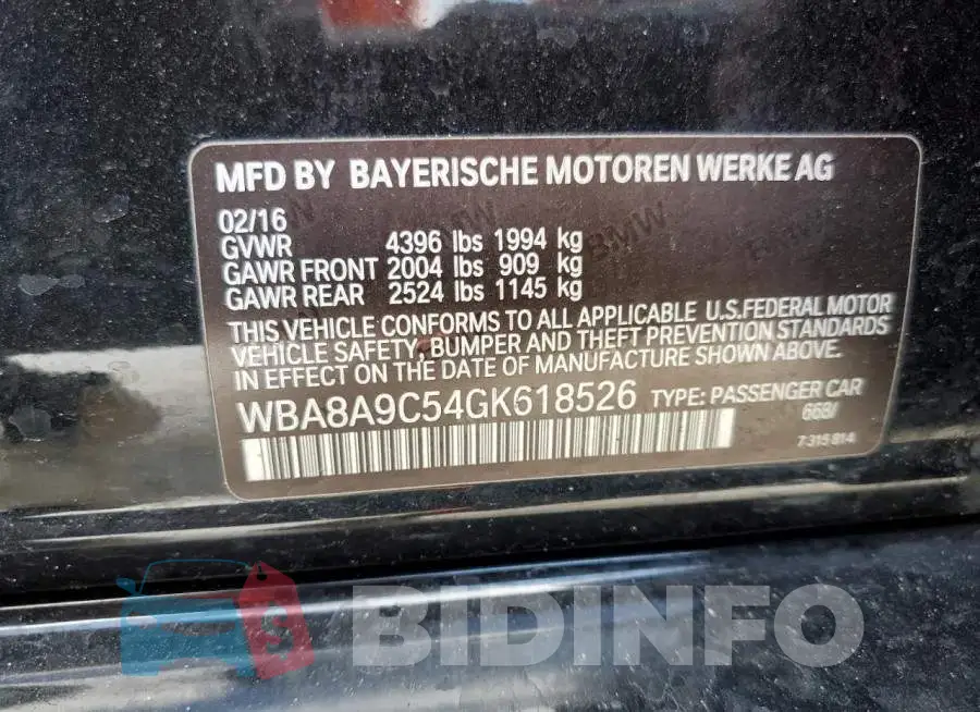 WBA8A9C54GK618526 Photo# 12