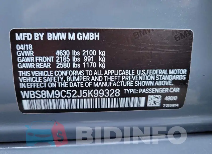 WBS8M9C52J5K99328 Photo# 10