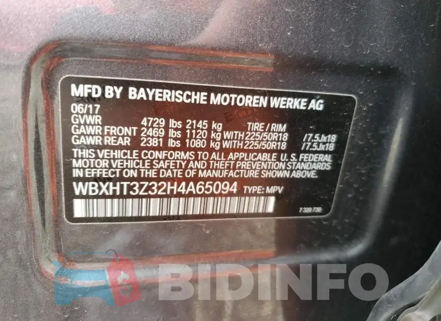 WBXHT3Z32H4A65094 Photo# 13