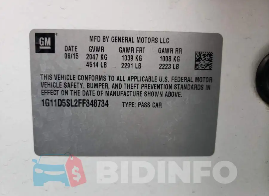 1G11D5SL2FF348734 Photo# 13