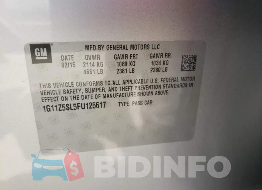 1G11Z5SL5FU125617 Photo# 13