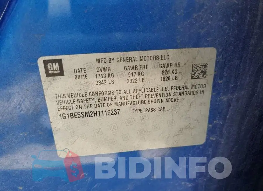 1G1BE5SM2H7116237 Photo# 12