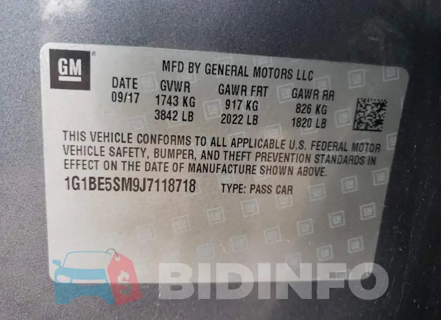 1G1BE5SM9J7118718 Photo# 12
