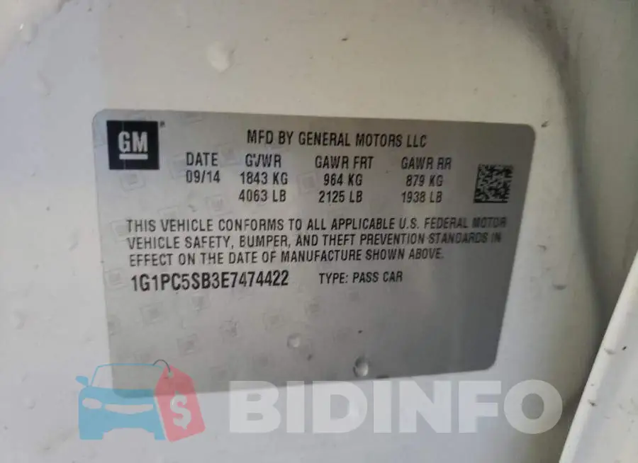 1G1PC5SB3E7474422 Photo# 12