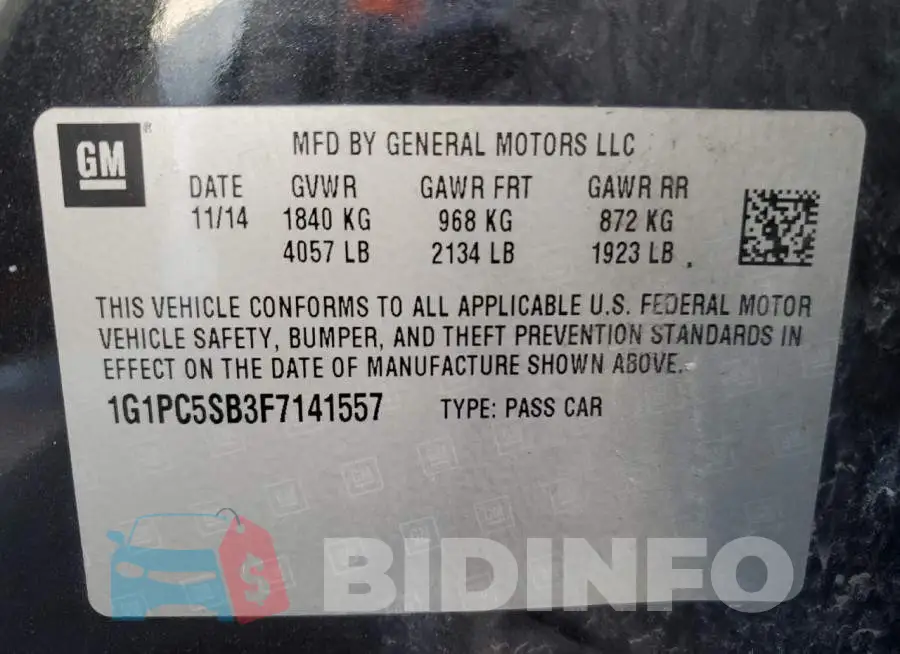 1G1PC5SB3F7141557 Photo# 12