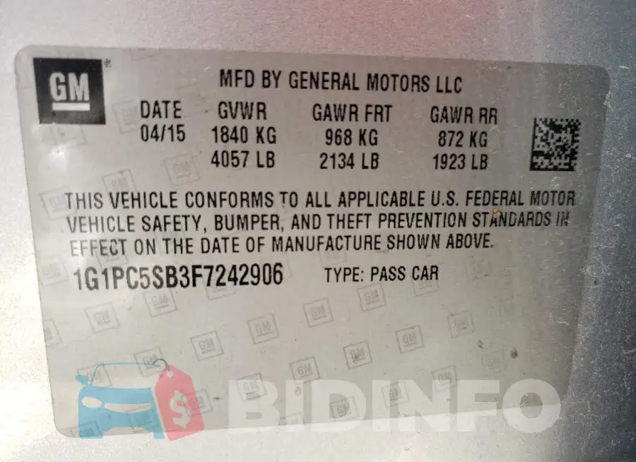 1G1PC5SB3F7242906 Photo# 12