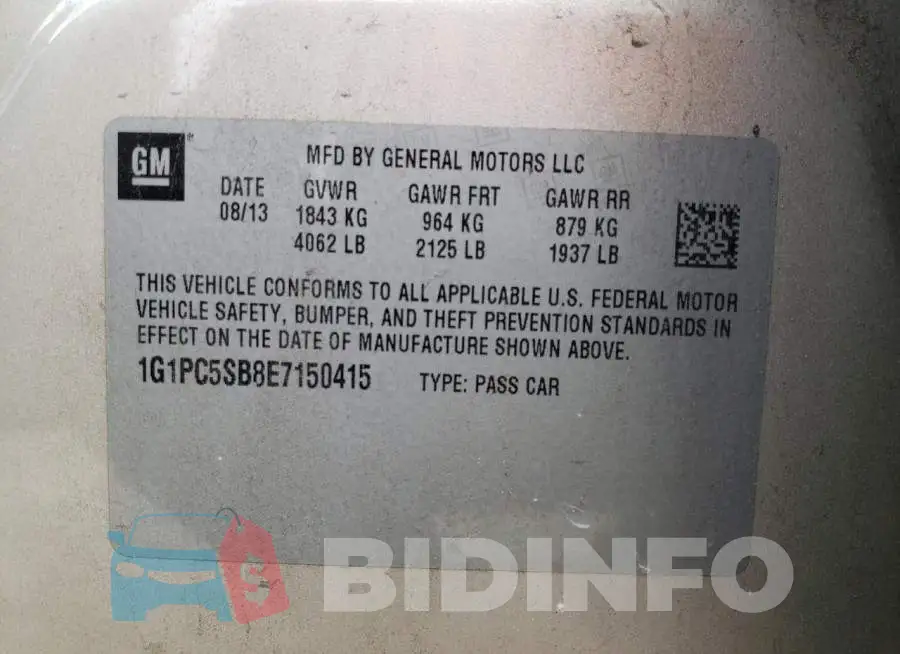 1G1PC5SB8E7150415 Photo# 12