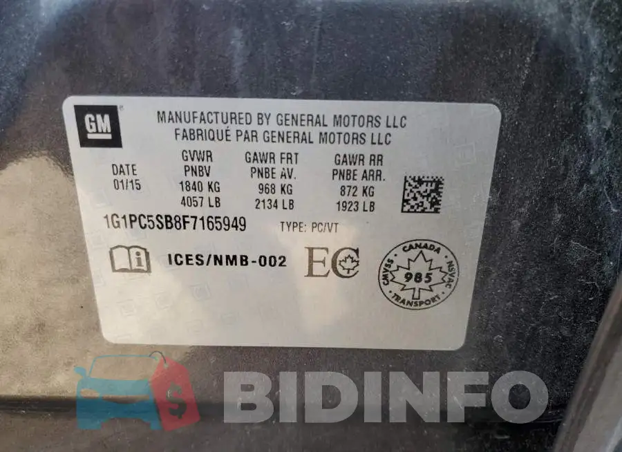 1G1PC5SB8F7165949 Photo# 12