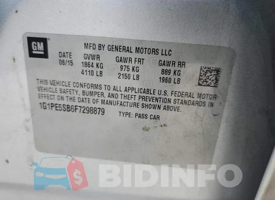 1G1PE5SB6F7298879 Photo# 12