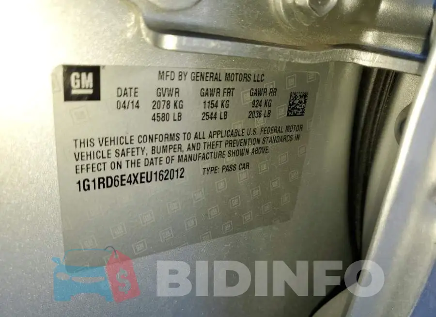 1G1RD6E4XEU162012 Photo# 12