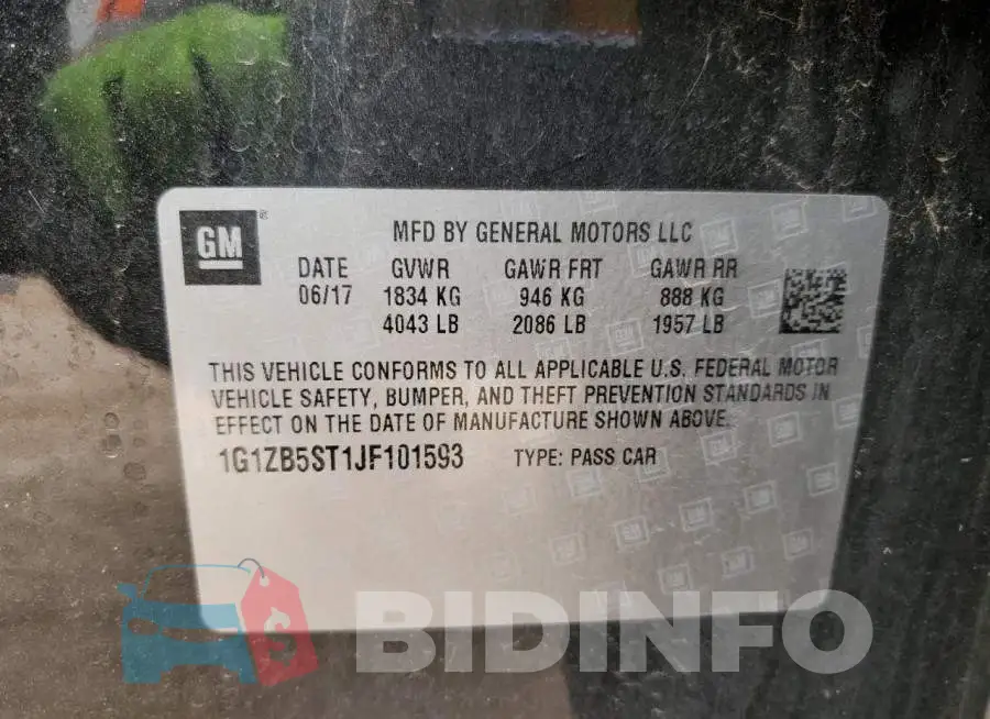 1G1ZB5ST1JF101593 Photo# 12