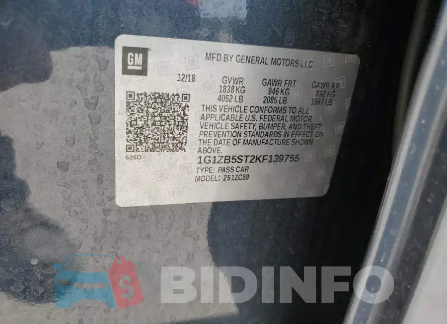 1G1ZB5ST2KF139755 Photo# 12