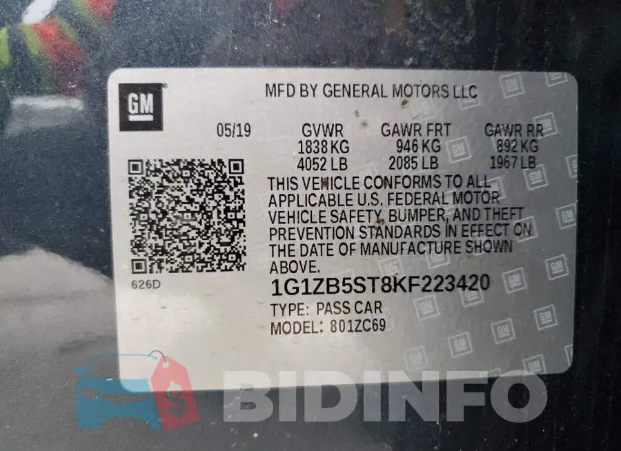 1G1ZB5ST8KF223420 Photo# 12