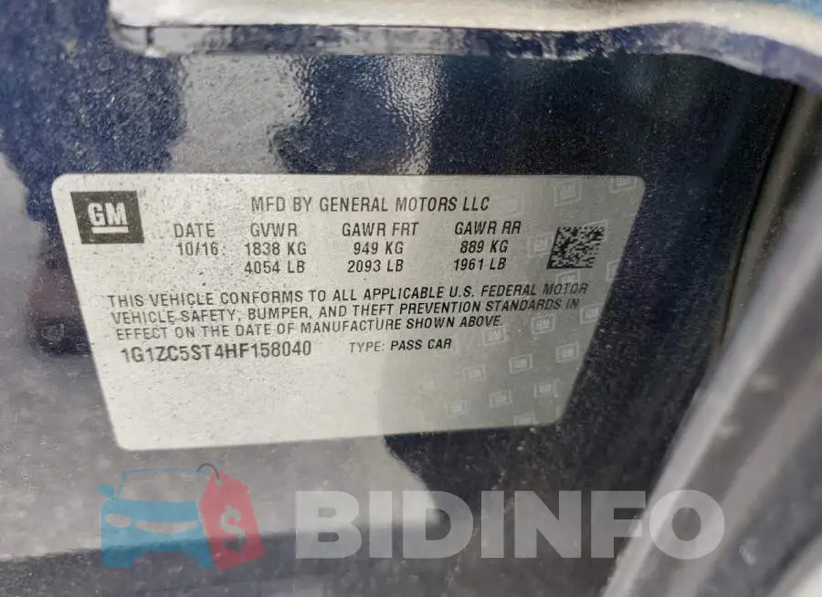 1G1ZC5ST4HF158040 Photo# 13