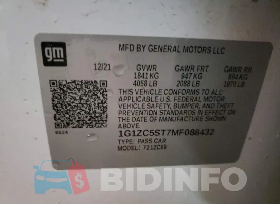1G1ZC5ST7MF088432 Photo# 12