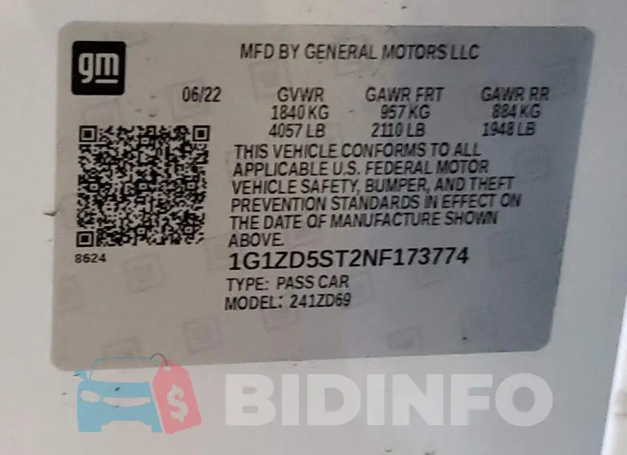 1G1ZD5ST2NF173774 Photo# 13