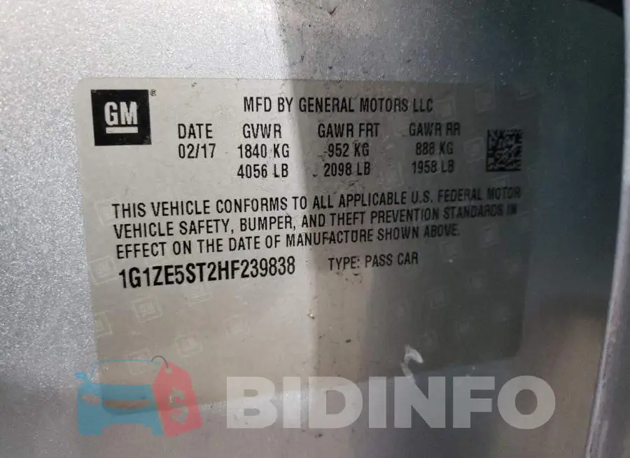 1G1ZE5ST2HF239838 Photo# 12