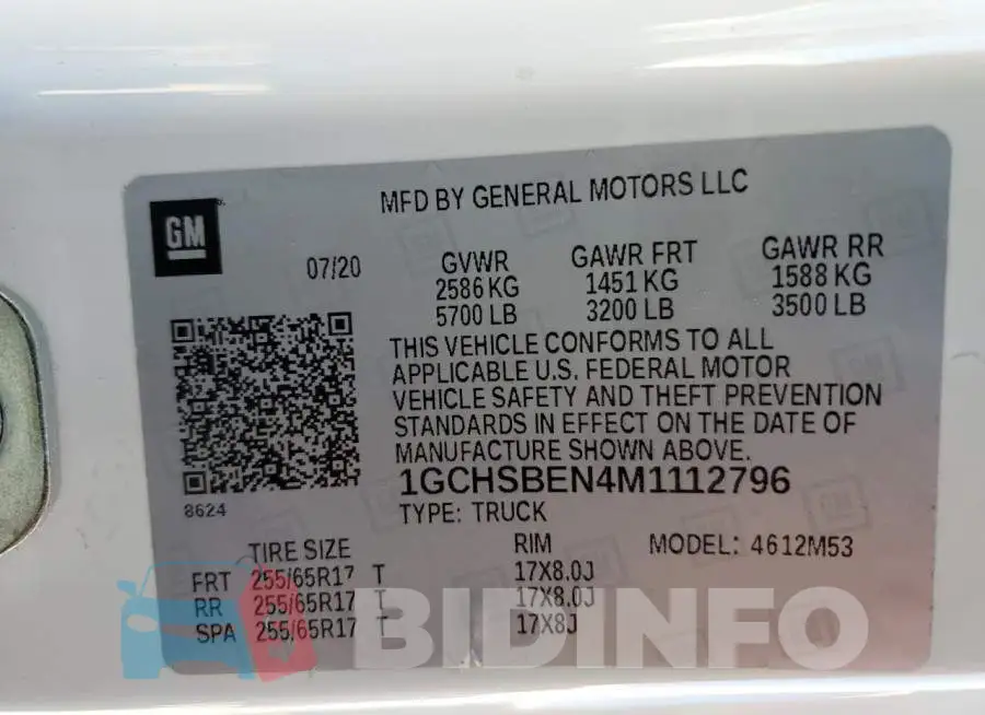 1GCHSBEN4M1112796 Photo# 12