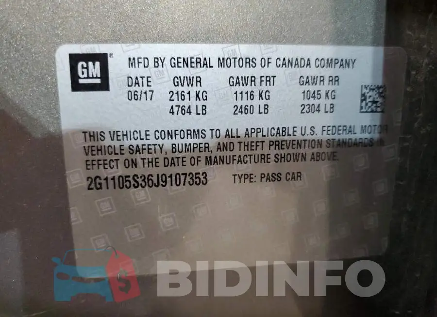 2G1105S36J9107353 Photo# 12